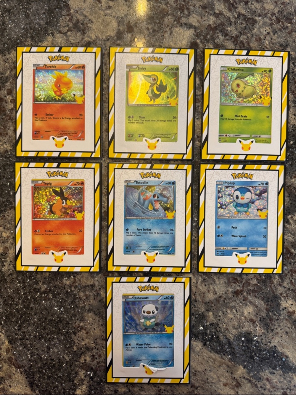 Pokemon Trading Cards, Lot of 7 with display sleeves